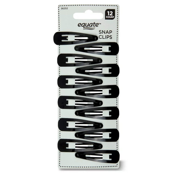 Snap Clips, Black, 3 pack, 12 count per pack, plus 3 My Outlet Mall Resealable Storage Pouches