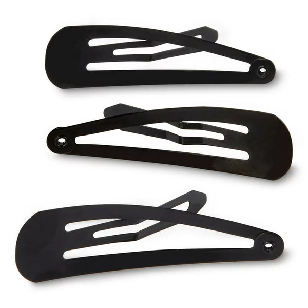 Snap Clips, Black, 3 pack, 12 count per pack, plus 3 My Outlet Mall Resealable Storage Pouches