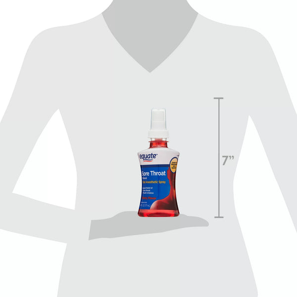 Sore Throat Oral Anesthetic Spray, Cherry Flavor, 2 pack, 6fl oz per pack, plus 3 My Outlet Mall Resealable Storage Pouches