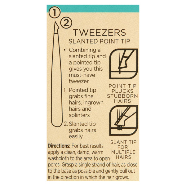 Stainless Steel Slanted Point Tip Tweezer, 2 pack, 1 count per pack, plus 3 My Outlet Mall Resealable Storage Pouches