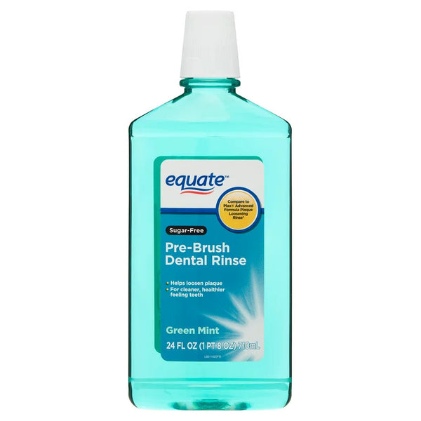 Sugar-Free Pre-Brush Dental Rinse, Green Mint, 2 pack, 24fl oz per pack, plus 3 My Outlet Mall Resealable Storage Pouches