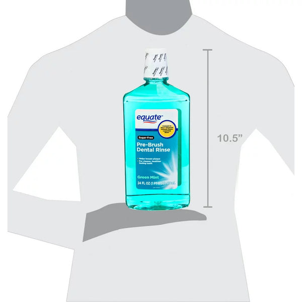 Sugar-Free Pre-Brush Dental Rinse, Green Mint, 2 pack, 24fl oz per pack, plus 3 My Outlet Mall Resealable Storage Pouches