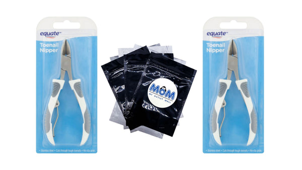 Toenail Nipper for Ingrown Toenails & Adult Nail Health, 2 pack, 1 count per pack, plus 3 My Outlet Mall Resealable Storage Pouches