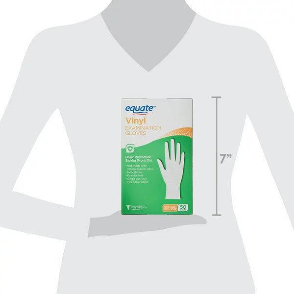 Vinyl Examination Gloves, 2 pack, 50 count per pack, plus 3 My Outlet Mall Resealable Storage Pouches