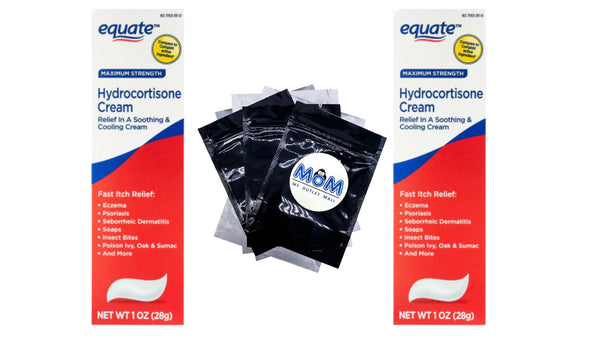 Hydrocortisone Cream - 2 pack - 1oz - plus 3 My Outlet Mall Resealable Storage Pouches