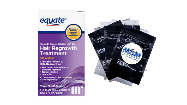 Minoxidil Topical Solution, 2 Percent, Hair Regrowth Treatment for Women, 3 Month Supply - 1 pack - 6fl oz - plus 3 My Outlet Mall Resealable Storage Pouches