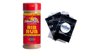 Famous Dave's  Rib Rub Pork Seasoning 1 pack 5.5oz per pack - plus 3 My Outlet Mall Resealable Storage Pouches