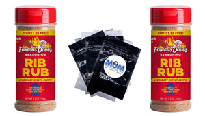 Famous Dave's  Rib Rub Pork Seasoning 2 packs 5.5oz per pack - plus 3 My Outlet Mall Resealable Storage Pouches