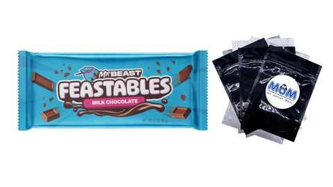 MrBeast Milk Chocolate Bar - 1 pack - 2.1 oz - plus 3 My Outlet Mall Resealable Storage Pouches