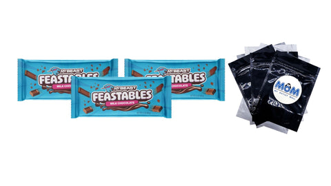 MrBeast Milk Chocolate Bar - 2 packs- 2.1 oz - plus 3 My Outlet Mall Resealable Storage Pouches