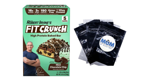 Mint Chocolate Chip High Protein Baked Bar 16g Protein - 1 pack - 8.10 oz 5 count per pack - plus 3 My Outlet Mall Resealable Storage Pouches