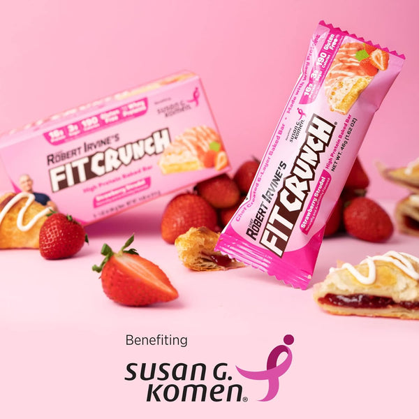 Strawberry Strudel High Protein Baked Bar 16g Protein, 3 pack, 8.10 oz 5 count, plus 3 My Outlet Mall Resealable Storage Pouches