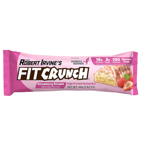 Strawberry Strudel High Protein Baked Bar 16g Protein, 3 pack, 8.10 oz 5 count, plus 3 My Outlet Mall Resealable Storage Pouches