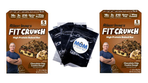 Chocolate Chip Cookie Dough High Protein Baked Bar 16g Protein - 2 packs - 8.10 oz 5 count per pack - plus 3 My Outlet Mall Resealable Storage Pouches