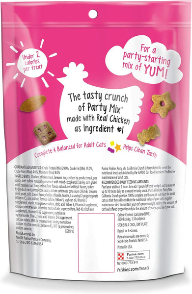 Cat Treats Party Mix California Crunch With Chicken, 3 pack, 6 oz per pack, plus 3 My Outlet Mall Resealable Storage Pouches