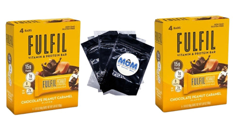 Vitamin & Protein Bar, Chocolate Peanut Caramel, 2 pack, 5.64 oz 4 count, plus 3 My Outlet Mall Resealable Storage Pouches