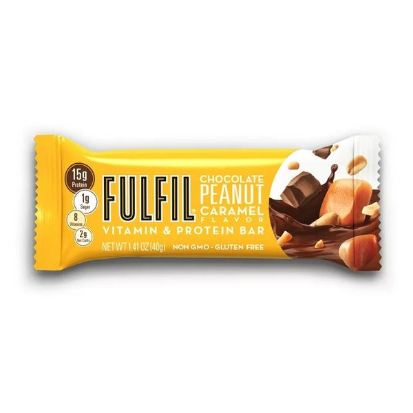 Vitamin & Protein Bar, Chocolate Peanut Caramel, 3 pack, 5.64 oz 4 count, plus 3 My Outlet Mall Resealable Storage Pouches