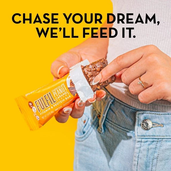 Vitamin & Protein Bar, Chocolate Peanut Caramel, 3 pack, 5.64 oz 4 count, plus 3 My Outlet Mall Resealable Storage Pouches