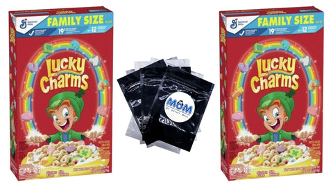 Gluten Free Cereal with Marshmallows, With Leprechaun Trap, Family Size, 2 Packs, 18.6 oz per pack, plus 3 My Outlet Mall Resealable Storage Pouches