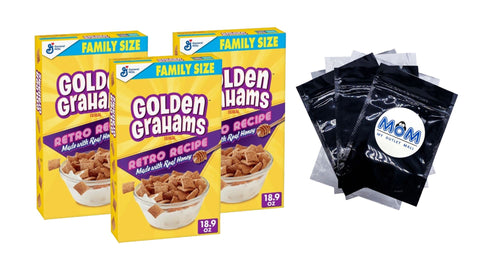 Breakfast Cereal, Graham Cracker Taste, Whole Grain, Family Size, 3 pack, 18.9 oz per pack, plus 3 My Outlet Mall Resealable Storage Pouches