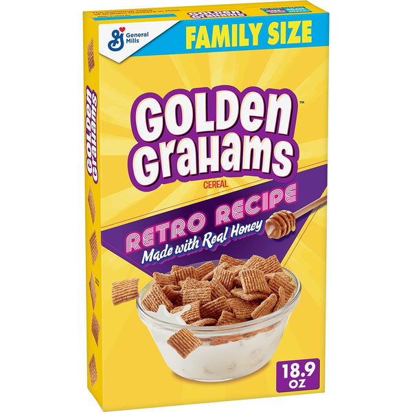 Breakfast Cereal, Graham Cracker Taste, Whole Grain, Family Size, 1 pack, 18.9 oz, plus 3 My Outlet Mall Resealable Storage Pouches