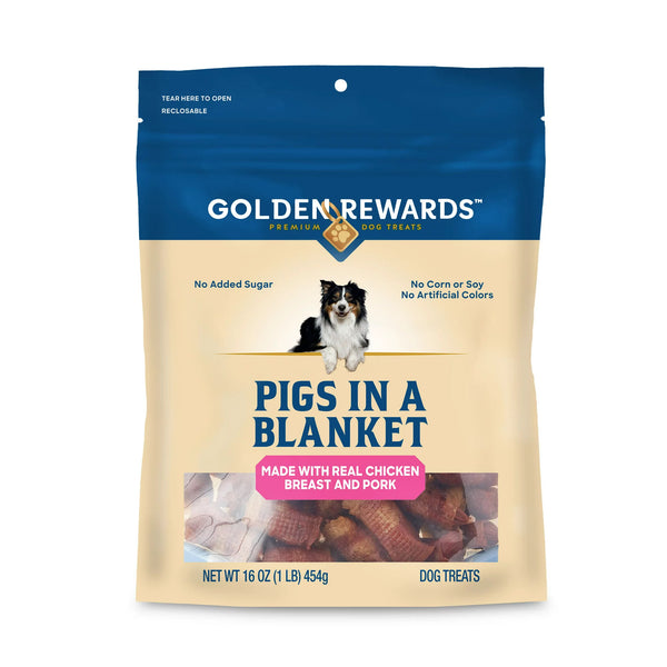 Air-Dried Jerky Treats Pigs in a Blanket for Dogs, 2 pack, 16 oz per pack, plus 3 My Outlet Mall Resealable Storage Pouches