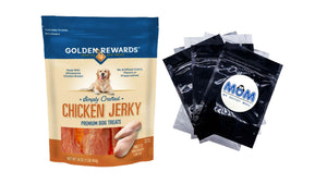 Chicken Flavor Premium Dry Jerky Treats for All Dogs, 1 pack, 16 oz, plus 3 My Outlet Mall Resealable Storage Pouches