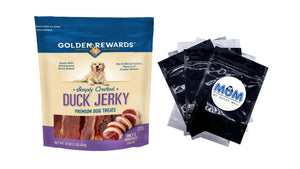 Duck Flavor Premium Jerky Dry Training Treats for All Dogs, 1 pack, 16 oz, plus 3 My Outlet Mall Resealable Storage Pouches