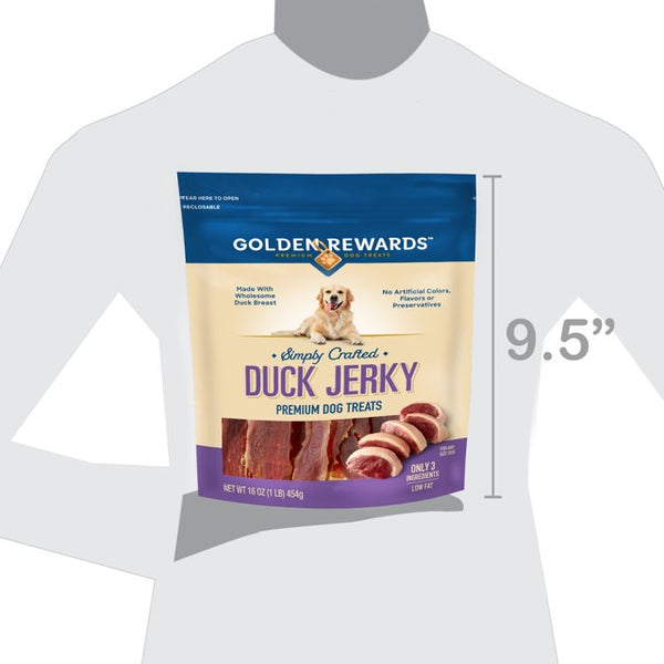 Duck Flavor Premium Jerky Dry Training Treats for All Dogs, 2 pack, 16 oz per pack, plus 3 My Outlet Mall Resealable Storage Pouches