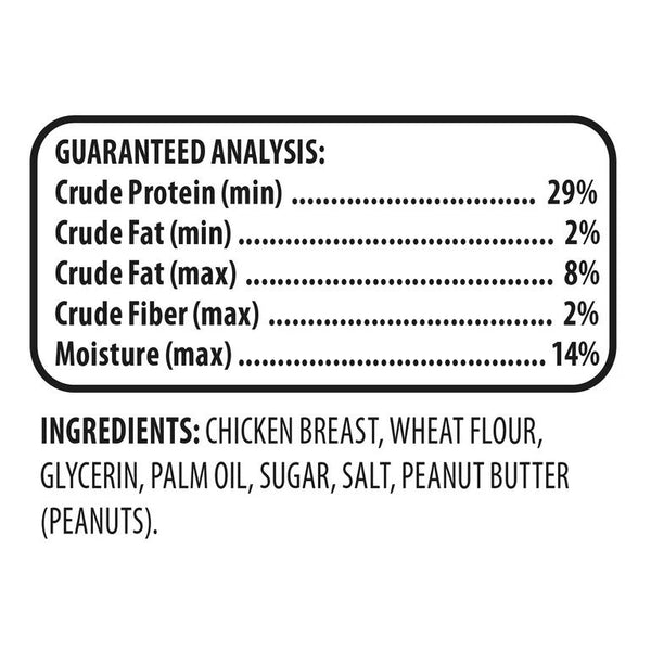 Peanut Butter Flavor Biscuit Wrapped with Chicken Dry Training Treats for Dogs, 3 pack, 16 oz per pack, plus 3 My Outlet Mall Resealable Storage Pouches