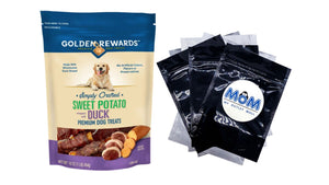 Sweet Potato Wrapped with Duck Flavor Dry Training Treats for All Dogs, 1 pack, 16 oz, plus 3 My Outlet Mall Resealable Storage Pouches