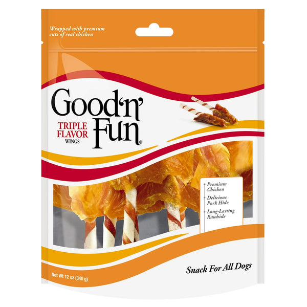Healthy Hide Triple Flavor Wings Snack for All Dogs - 2 packs - 12 oz - plus 3 My Outlet Mall Resealable Storage Pouches