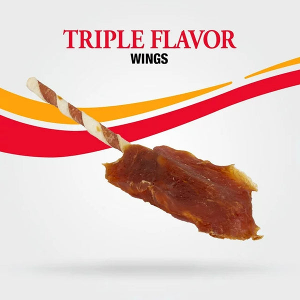 Healthy Hide Triple Flavor Wings Snack for All Dogs - 2 packs - 12 oz - plus 3 My Outlet Mall Resealable Storage Pouches