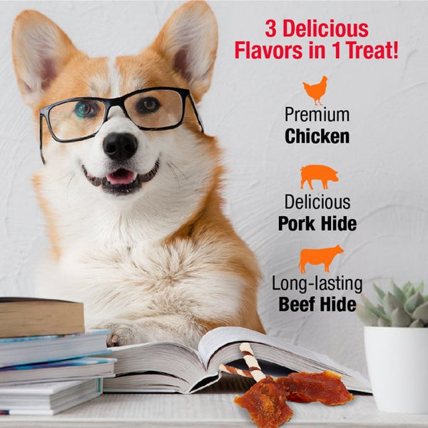 Healthy Hide Triple Flavor Wings Snack for All Dogs - 2 packs - 12 oz - plus 3 My Outlet Mall Resealable Storage Pouches