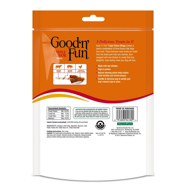 Healthy Hide Triple Flavor Wings Snack for All Dogs - 2 packs - 12 oz - plus 3 My Outlet Mall Resealable Storage Pouches