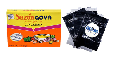 Sazon Azafran Seasoning, 1 pack, 1.41oz, plus 3 My Outlet Mall Resealable Storage Pouches