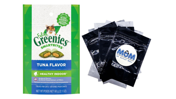 Feline Smartbites Tuna Flavor Cat Treats, 1 pack, 2.1 oz, plus 3 My Outlet Mall Resealable Storage Pouches