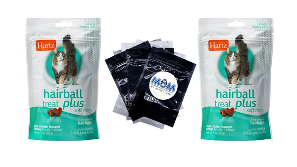 Hairball Remedy Plus Soft Chews for Cats Savory Chicken Flavor, 2 pack, 3 oz per pack, plus 3 My Outlet Mall Resealable Storage Pouches