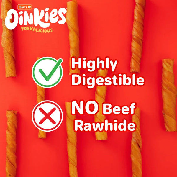 Oinkies Rawhide-Free Real Smoked Flavor Pig Skin Natural Treats for Dogs, 3 pack, 18.3 oz (20 Count) per pack, plus 3 My Outlet Mall Resealable Storage Pouches