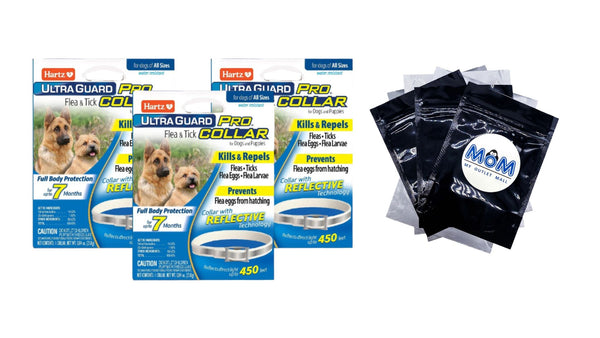 UltraGuard Pro Reflective Flea & Tick Collar for Dogs and Puppies 26" 7 Months Protection, 3 pack, 1 Count per pack, plus 3 My Outlet Mall Resealable Storage Pouches