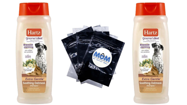 Groomer's Best Soothing Oatmeal Shampoo for Dogs  - 2 packs - 18 oz - plus 3 My Outlet Mall Resealable Storage Pouches