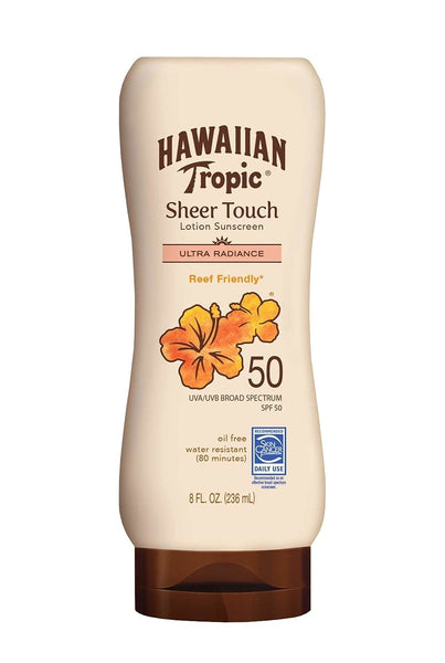 Sheer Touch Lotion Sunscreen SPF 30 Oil-free Water Resistant, 3 pack, 8oz per pack, Hawaiian Tropic, plus 3 My Outlet Mall Resealable Storage Pouches