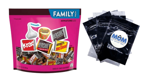 Miniatures Assorted Chocolate Candy, Family Pack, 1 pack, 15.1 oz, plus 3 My Outlet Mall Resealable Storage Pouches