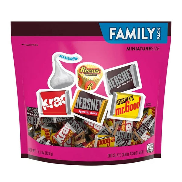 Miniatures Assorted Chocolate Candy, Family Pack, 1 pack, 15.1 oz, plus 3 My Outlet Mall Resealable Storage Pouches