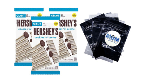 Cookies 'n' Creme Giant Candy Bars, 3 pack, 7.37 oz per pack, plus 3 My Outlet Mall Resealable Storage Pouches