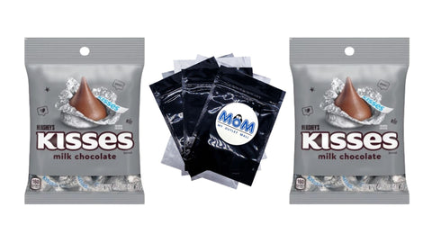 Kisses Milk Chocolate Candy Bag, 2 pack, 4.84 oz per pack, plus 3 My Outlet Mall Resealable Storage Pouches