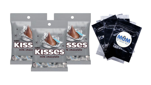 Kisses Milk Chocolate Candy Bag, 3 pack, 4.84 oz per pack, plus 3 My Outlet Mall Resealable Storage Pouches