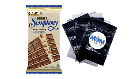 Symphony Chocolate Almond Toffee Giant Candy, Bar, 1 pack, 7.37 oz, plus 3 My Outlet Mall Resealable Storage Pouches