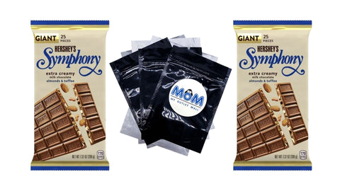 Symphony Chocolate Almond Toffee Giant Candy, Bar, 2 pack, 7.37 oz per pack, plus 3 My Outlet Mall Resealable Storage Pouches