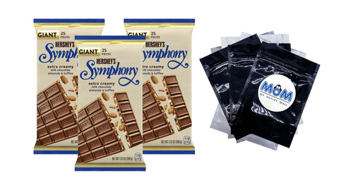 Symphony Chocolate Almond Toffee Giant Candy, Bar, 3 pack, 7.37 oz per pack, plus 3 My Outlet Mall Resealable Storage Pouches